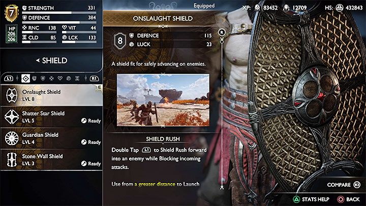 Unikalna cecha tarczy - Natarcie tarczą (Shield Rush): Możecie rozpocząć szarżę (2xL1), blokując w trakcie jej wykonywania ataki przeciwników - God of War Ragnarok: Wszystkie tarcze Kratosa - God of War Ragnarok - poradnik do gry