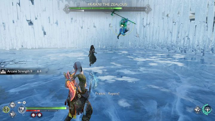 Fraekni dysponuje popularnym i trudnym do unikania atakiem typowym dla berserków - to żółty atak z powietrza - God of War Ragnarok: Jak pokonać berserka Fraekni Gorliwa (Fraekni the Zealous)? - God of War Ragnarok - poradnik do gry