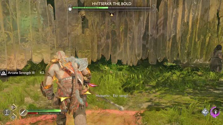 Jeden z czerwonych ataków bossa doprowadza do pojawiania się czerwonych okręgów na ziemi - God of War Ragnarok: Jak pokonać berserka Hvitserkr Śmiały (Hvitserkr the Bold)? - God of War Ragnarok - poradnik do gry