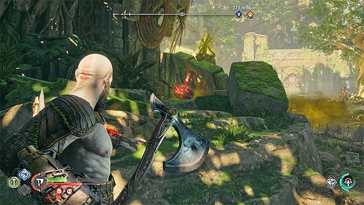 Pierwszy totem możecie zamrozić z pomocą Lewiatana - God of War Ragnarok: Ogród dla zmarłych (Garden for the Dead) - solucja, opis przejścia - God of War Ragnarok - poradnik do gry