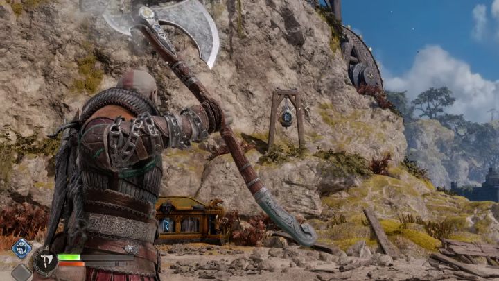Kolejny dzwon wisi w pobliżu skrzyni Norn - God of War Ragnarok: Wyspa Alberyka (Alberich Island), Svartalfheim - sekrety, znajdźki - God of War Ragnarok - poradnik do gry