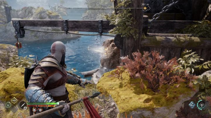 Użyjcie włóczni, aby dostać się na wyższy teren - God of War Ragnarok: Wyspa Alberyka (Alberich Island), Svartalfheim - sekrety, znajdźki - God of War Ragnarok - poradnik do gry