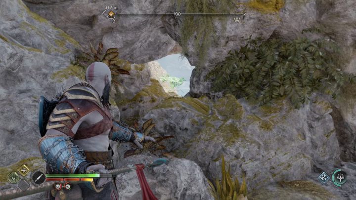 Kruk będzie stał w małej szczelinie skalnej - God of War Ragnarok: Wyspa Alberyka (Alberich Island), Svartalfheim - sekrety, znajdźki - God of War Ragnarok - poradnik do gry