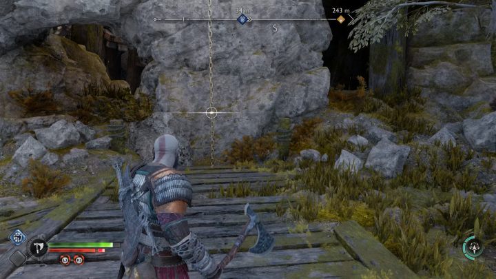 Wejdźcie po łańcuchu na samą górę, pokonajcie wszystkich wrogów i zniszczcie piec, aby zaliczyć znajdźkę - God of War Ragnarok: Platforma Modvitnira (Modvitnirs Rig), Svartalfheim - sekrety, znajdźki - God of War Ragnarok - poradnik do gry