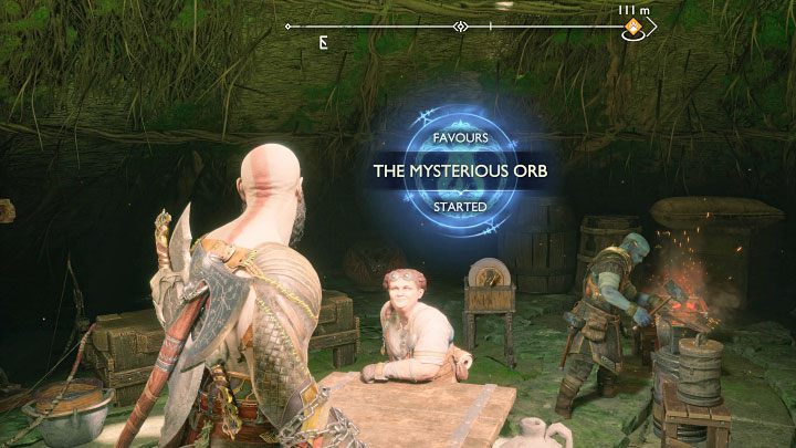Przysługę najwcześniej możecie odblokować po ukończeniu głównego zadania Konfrontacji (pierwsza wizyta w Vanaheim) - God of War Ragnarok: Tajemnicza kula (The Mysterious Orb) - solucja, opis przejścia - God of War Ragnarok - poradnik do gry