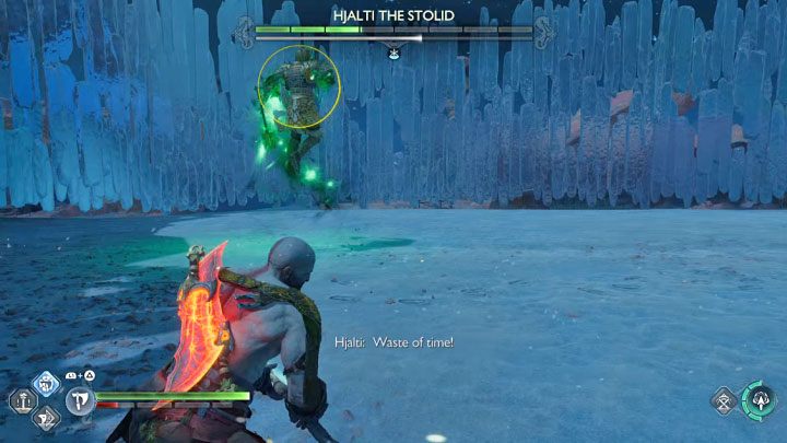 Hjalti używa również znanego z innych walk z berserkami żółtego ataku z obrotu - God of War Ragnarok: Jak pokonać berserka Hjalti Spokojna (Hjalti the Stolid)? - God of War Ragnarok - poradnik do gry