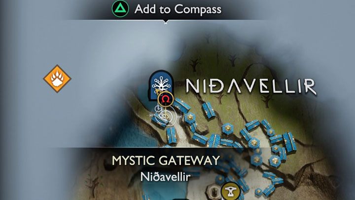 Znalezione bramy pojawiają się na mapie okolicy - mają one niebieską ikonę - God of War Ragnarok: Jak odblokować szybką podróż (fast travel)? - God of War Ragnarok - poradnik do gry