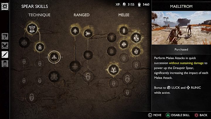 Poniższe zestawienie zawiera rekomendowane umiejętności dla Włóczni Draupnir i są wśród niż także te, które są dostępne od momentu pozyskania jej i które nie wymagają zakupienia za XP Kratosa - God of War Ragnarok: Najlepsze umiejętności Kratosa - God of War Ragnarok - poradnik do gry