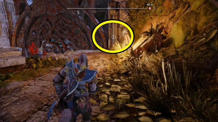 Wskoczcie do tunelu obok mistycznej bramy w Zapadliskach (The Sinkholes) i idźcie wzdłuż drogi - God of War Ragnarok: Poprzez światy (Across the Realms) - solucja, opis przejścia - God of War Ragnarok - poradnik do gry