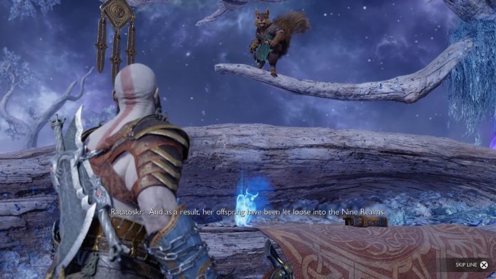 Uderzcie w łapacz snów obok domu Sindriego, aby porozmawiać z Ratatoskrem - God of War Ragnarok: Zaginione lingwyrmy (The Lost Lindwyrms) - solucja, opis przejścia - God of War Ragnarok - poradnik do gry