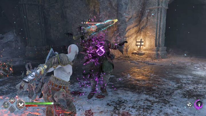 Do osłabiania mini-bossa warto zaangażować Freję - może ona trafiać Wędrowcę pociskami lub doprowadzić do jego otrucia (ładowany atak - przytrzymanie Kwadratu) - God of War Ragnarok: Jak pokonać Wędrowca (Traveller)? - God of War Ragnarok - poradnik do gry