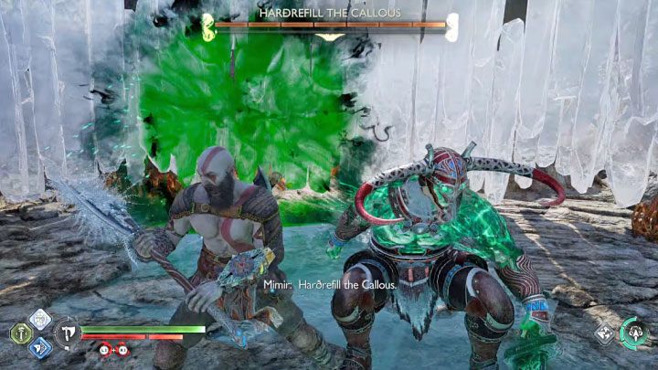 Walka rozgrywa się na arenie o ograniczonej wielkości, co w znacznym stopniu ogranicza stosowanie ataków dystansowych - God of War Ragnarok: Jak pokonać Hardrefilla Bezwzględnego (Hardrefill the Callous)? - God of War Ragnarok - poradnik do gry