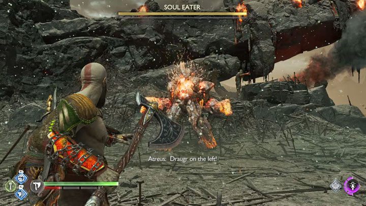 Na początku walki na arenie przebywa tylko 1 Pożeracz Dusz, ale drugi pojawi się niewiele później - dojdzie do tego po tym jak pierwszy boss odniesie trochę obrażeń - God of War Ragnarok: Jak pokonać Pożeraczy Dusz (Soul Eaters)? - God of War Ragnarok - poradnik do gry