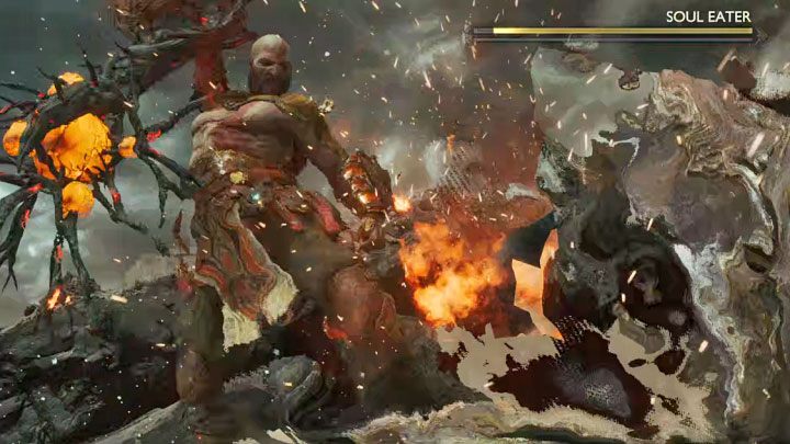 Po tym jak pojawi się drugi boss skupcie się na dalszym osłabianiu pierwszego Pożeracza - God of War Ragnarok: Jak pokonać Pożeraczy Dusz (Soul Eaters)? - God of War Ragnarok - poradnik do gry