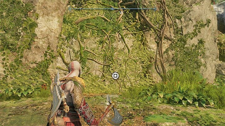 Po znalezieniu się w Kaskadach Bogini wdrapcie się po skałach na wyższy poziom - God of War Ragnarok: Niepokój Frei (Freyas Missing Peace) - solucja, opis przejścia - God of War Ragnarok - poradnik do gry
