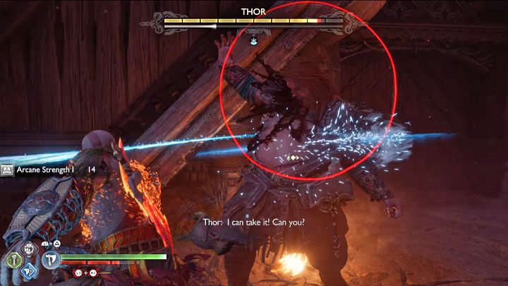 Thor może wyprowadzać ataki wręcz, najczęściej zwykłe - God of War Ragnarok: Jak pokonać Thora (druga walka w finale)? - God of War Ragnarok - poradnik do gry