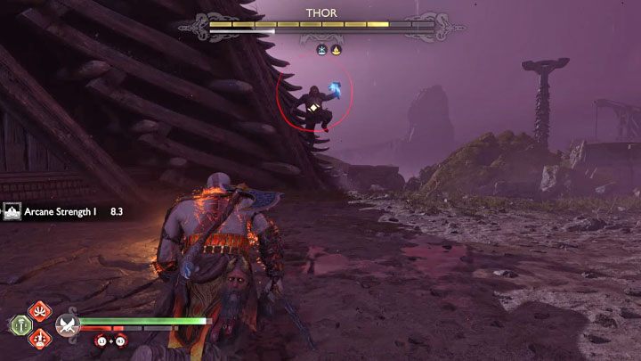 Thor może atakować Was Mjolnirem, czyli czerwonymi ataki błyskawicami - God of War Ragnarok: Jak pokonać Thora (druga walka w finale)? - God of War Ragnarok - poradnik do gry