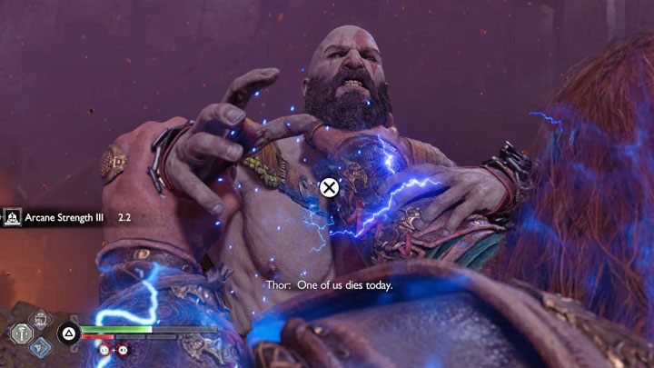 Doprowadźcie do momentu, w którym Thorowi pozostanie około 4 fragmentów paska zdrowia - God of War Ragnarok: Jak pokonać Thora (druga walka w finale)? - God of War Ragnarok - poradnik do gry