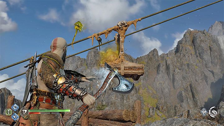 Nowa ścieżka doprowadzi Was z boku do uwięzionej platformy - rzućcie Lewiatanem w gniazdo potworów i zniszczcie je - God of War Ragnarok: Odmienić los (Forging Destiny) - solucja, opis przejścia - God of War Ragnarok - poradnik do gry