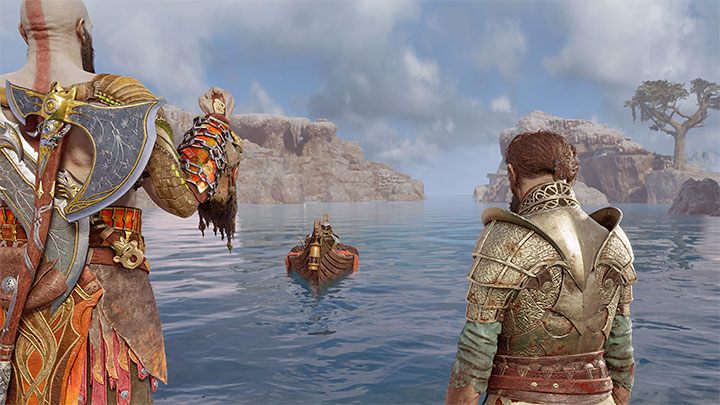 Podejdźcie do zwłok i przenieście je do łódki - God of War Ragnarok: Ukryte zakończenie (Pogrzeb wikinga) - solucja, opis przejścia - God of War Ragnarok - poradnik do gry