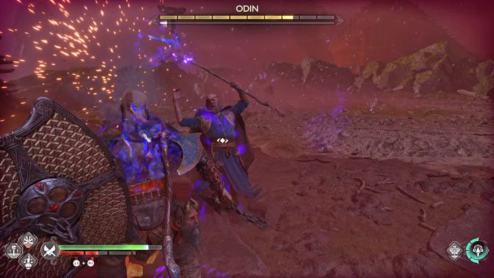 Wiele ataków bossa może nakładać na Kratosa efekt bifrost - God of War Ragnarok: Odyn (Odin) - jak pokonać finałowego bossa? - God of War Ragnarok - poradnik do gry