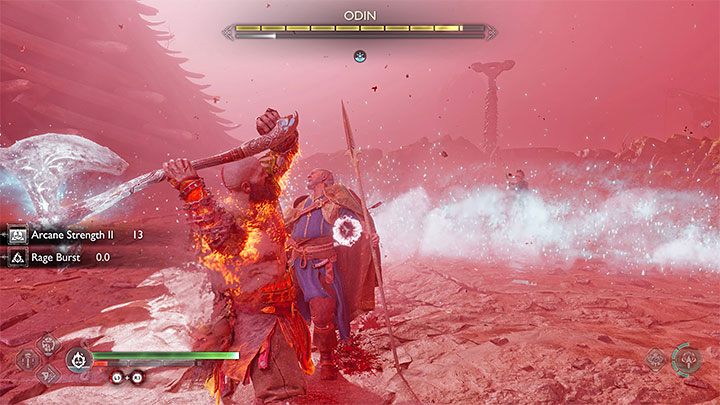 Do atakowania bossa używajcie jak najwięcej unikalnych ataków broni Kratosa po to żeby zadawać jednorazowo jak największe obrażenia - God of War Ragnarok: Odyn (Odin) - jak pokonać finałowego bossa? - God of War Ragnarok - poradnik do gry