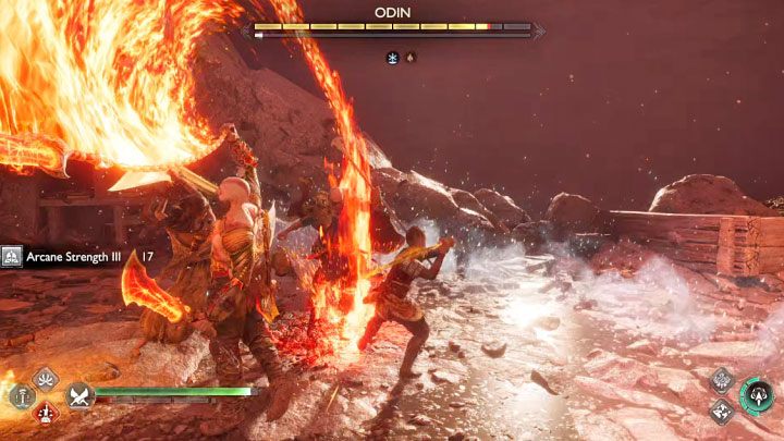 Drugie starcie z Odynem ma miejsce w dużej jaskini - God of War Ragnarok: Odyn (Odin) - jak pokonać finałowego bossa? - God of War Ragnarok - poradnik do gry