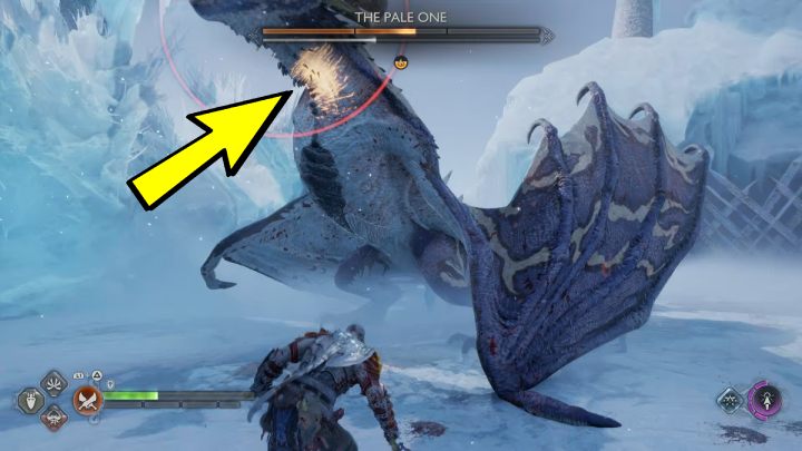 Gdy Strażniczce Kruków (The Raven Keeper) zostanie ćwiartka zdrowia, dla umilenia walki, pojawi się smok Albinos (The Pale One) - God of War Ragnarok: Jak pokonać Strażniczkę Kruków (The Raven Keeper)? - God of War Ragnarok - poradnik do gry