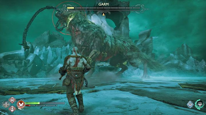 Inną nowością staną się zamachnięcia łańcuchem - są to początkowo żółte ataki, tak więc możecie podejmować próby parowania ich - God of War Ragnarok: Jak pokonać Garma (pierwsza walka)? - God of War Ragnarok - poradnik do gry