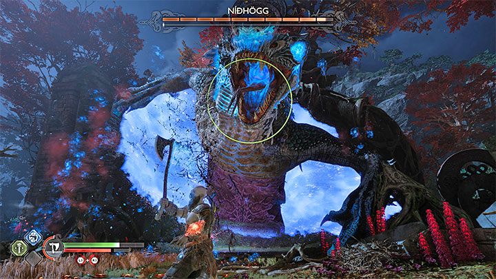 Nidhogg ma jeden długi pasek energii, ale w określonych momentach walki będziecie awansować do jej kolejnych części i zmieni się wtedy wachlarz ataków bossa - God of War Ragnarok: Jak pokonać Nidhogga, węża z Vanaheim? - God of War Ragnarok - poradnik do gry
