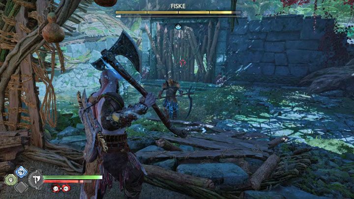 Pojedynek możecie rozpocząć od wykonania kilku ataków dystansowych - God of War Ragnarok: Jak pokonać Fiske? - God of War Ragnarok - poradnik do gry