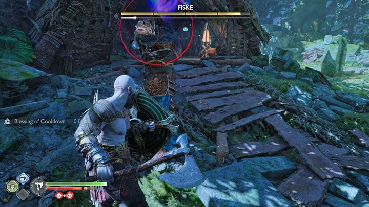 Fiske wyprowadza serie ataków z użyciem wielkiej kosy - God of War Ragnarok: Jak pokonać Fiske? - God of War Ragnarok - poradnik do gry