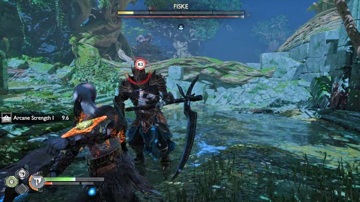 Na sam koniec pojedynku boss raz jeszcze zostanie ogłuszony - God of War Ragnarok: Jak pokonać Fiske? - God of War Ragnarok - poradnik do gry