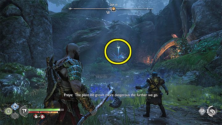 Podczas pierwszej walki z potworami Legion (trzymajcie je na dystans) i kolejnych starć możecie prosić Broka o pomoc - pojedyncze wciśnięcie Kwadratu wskazuje mu cel do ataku, a przytrzymanie Kwadratu to prośba o ogłuszenie przeciwników - God of War Ragnarok: Konfrontacja (The Reckoning) - solucja, opis przejścia - God of War Ragnarok - poradnik do gry