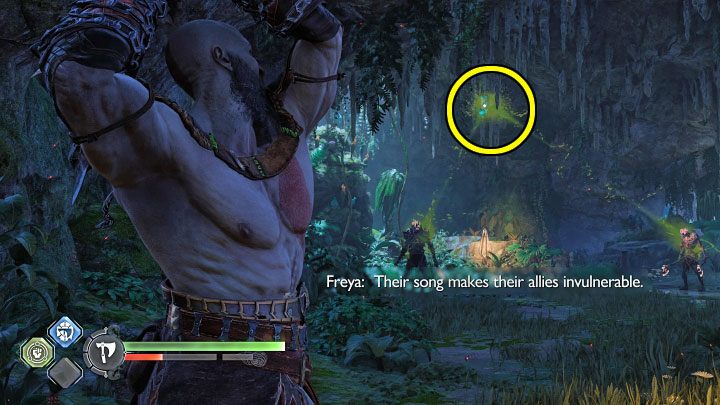 W jaskini po raz pierwszy pojawi się przeklęta Niksa (Cursed Nokken) - jest ona w stanie leczyć inne potwory - God of War Ragnarok: Konfrontacja (The Reckoning) - solucja, opis przejścia - God of War Ragnarok - poradnik do gry