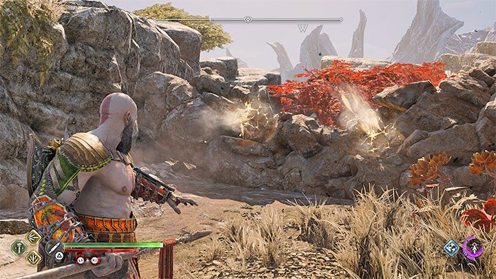 Legendarna skrzynia jest w zamkniętym obszarze w północno-zachodniej części regionu, niedaleko mistycznej bramy i sklepu - God of War Ragnarok: Równiny (The Plains), Vanaheim - sekrety, znajdźki - God of War Ragnarok - poradnik do gry