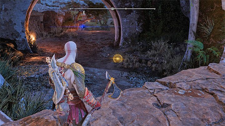 Zakopany skarb znajduje się na południe od sklepu krasnoludów we wschodniej części regionu - będzie to błyszczący fragment ziemi obok wielkiego kamiennego łuku - God of War Ragnarok: Równiny (The Plains), Vanaheim - sekrety, znajdźki - God of War Ragnarok - poradnik do gry