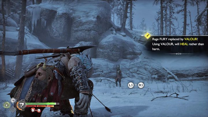 Po tym jak Vanadis straci około połowę paska zdrowia załączy się scena siłowania i odblokujecie nowy wariant spartańskiego szału - Męstwo (Valour) - God of War Ragnarok: Jak pokonać Walkirię Vanadis? - God of War Ragnarok - poradnik do gry