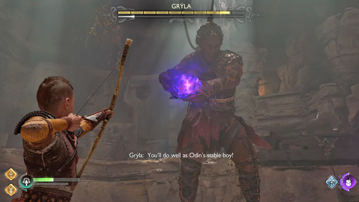 W trakcie konfrontacji musicie czekać aż na krótką chwilę odsłoni się runa na kotle - God of War Ragnarok: Jak pokonać Grylę i jak zniszczyć kocioł? - God of War Ragnarok - poradnik do gry