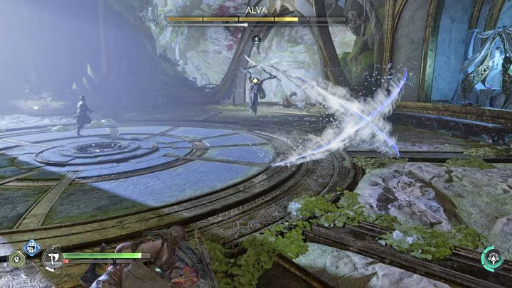Alva posiada niebezpieczny czerwony atak z wypuszczenia fali w kształcie litery X - God of War Ragnarok: Jak pokonać Alvę? - God of War Ragnarok - poradnik do gry
