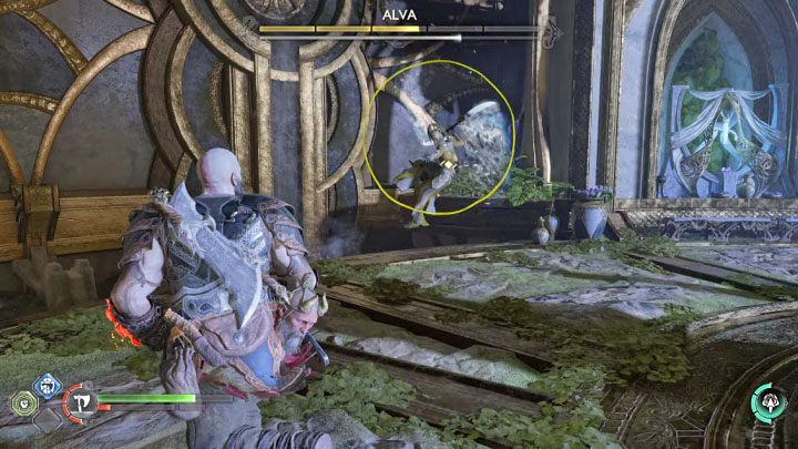 Alva na potrzeby żółtych ataków łączy 2 posiadane broni w jedną - God of War Ragnarok: Jak pokonać Alvę? - God of War Ragnarok - poradnik do gry