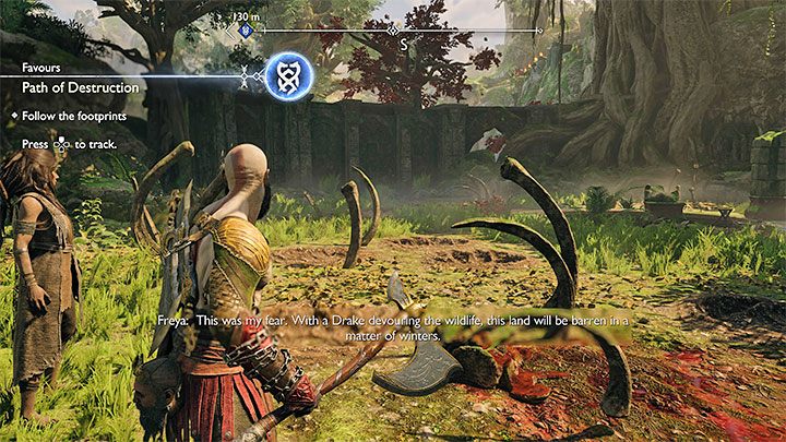 Jednym z pobocznych zadań rozgrywanych w krainie Vanaheim jest przysługa Szlak zniszczenia (Path of Destruction) - God of War Ragnarok: Jak zwabić smoka w Vanaheim (przysługa Szlak zniszczenia)? - God of War Ragnarok - poradnik do gry