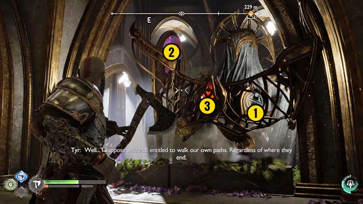 Musicie teraz wykonać kilka kolejnych czynności na lewym posągu - God of War Ragnarok: Sekret Gróy (Groas Secret) - solucja, opis przejścia - God of War Ragnarok - poradnik do gry