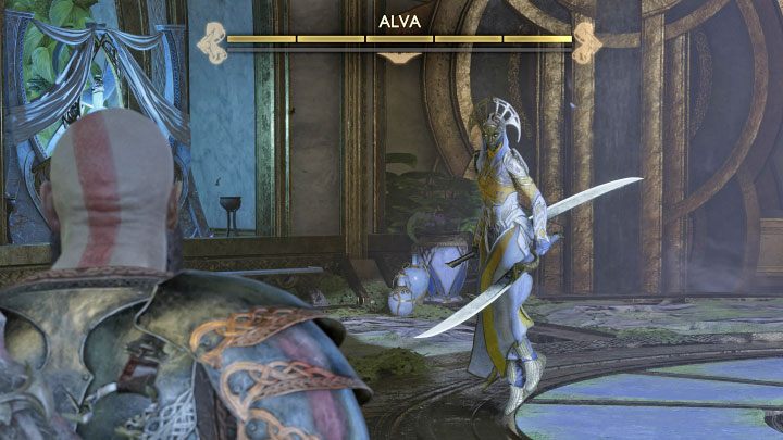 W drodze do wyjścia będzie dochodziło do kolejnych walk z elfami i ponownie musicie uważać na ich niebieskie ataki i przerywać je uderzeniami tarczą - God of War Ragnarok: Sekret Gróy (Groas Secret) - solucja, opis przejścia - God of War Ragnarok - poradnik do gry