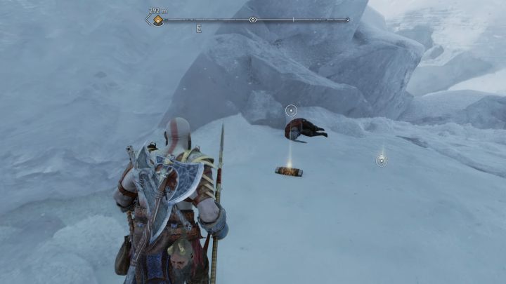 Wbijcie włócznię w świecący się na żółto lód i zdetonujcie ją - God of War Ragnarok: Jezioro Dziewięciu (Lake of Nine), Midgard - serkety, znajdźki - God of War Ragnarok - poradnik do gry