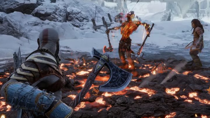 Gdy zbliżycie się do nory, zaatakuje Was Mścicielka (The Hateful) - God of War Ragnarok: Jezioro Dziewięciu (Lake of Nine), Midgard - serkety, znajdźki - God of War Ragnarok - poradnik do gry