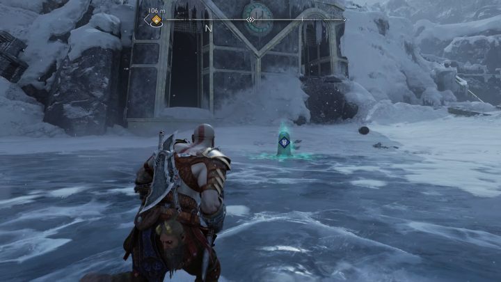 Znajdźka jest powiązana z przysługą Godne króla (Fit for a King) - God of War Ragnarok: Jezioro Dziewięciu (Lake of Nine), Midgard - serkety, znajdźki - God of War Ragnarok - poradnik do gry