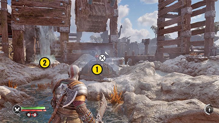 Użyjcie Lewiatana na gejzerze i po stworzeniu nowej lodowej półki przejdźcie dalej - God of War Ragnarok: Na ratunek Tyrowi (The Quest for Tyr) - solucja, opis przejścia - God of War Ragnarok - poradnik do gry