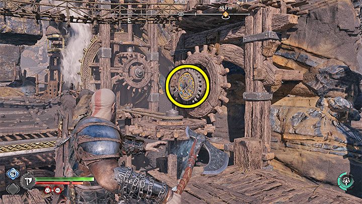 Złapcie się kolejnego zaczepu i dotrzecie do drugiej zagadki z przepływem wody - God of War Ragnarok: Na ratunek Tyrowi (The Quest for Tyr) - solucja, opis przejścia - God of War Ragnarok - poradnik do gry