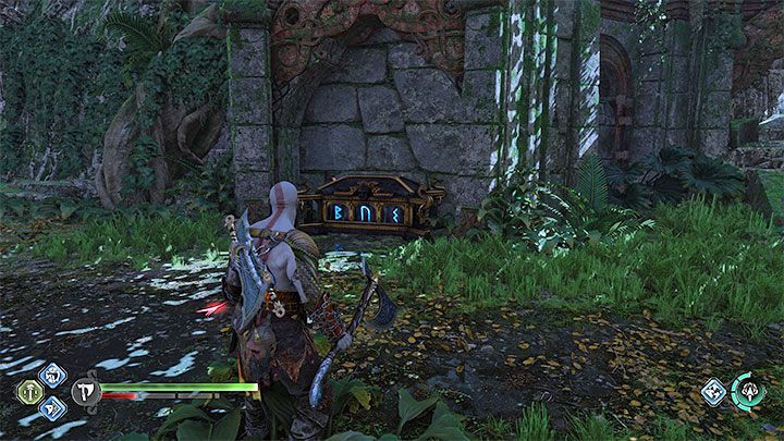 Skrzynia Norn znajduje się w południowej części dżungli, do której możecie dopłynąć dopiero po otwarciu zapory - God of War Ragnarok: Dżungla (The Jungle), Vanaheim - sekrety, znajdźki - God of War Ragnarok - poradnik do gry